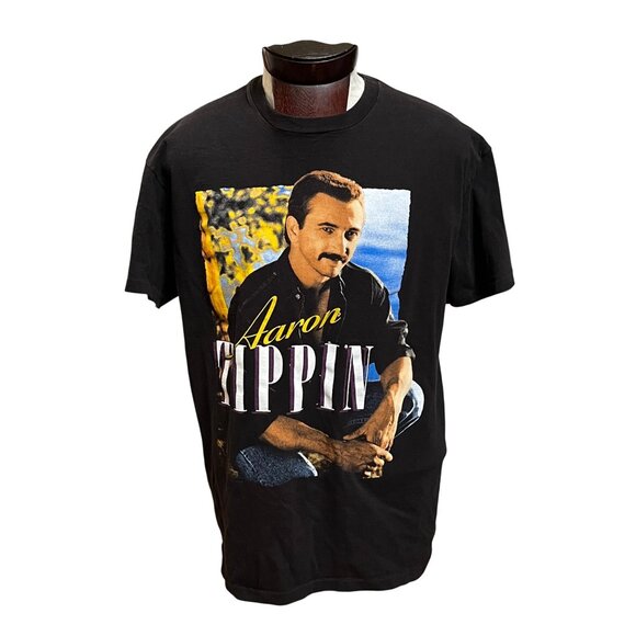 Aaron Tippin Vintage 90s Concert Tour T-Shirt Black Single Stitch Size XL‎ - Picture 1 of 11